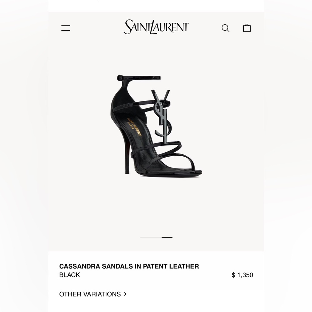 YSL (Saint Laurent) Cassandra Sandals in Patent Leather - Picture 3 of 11